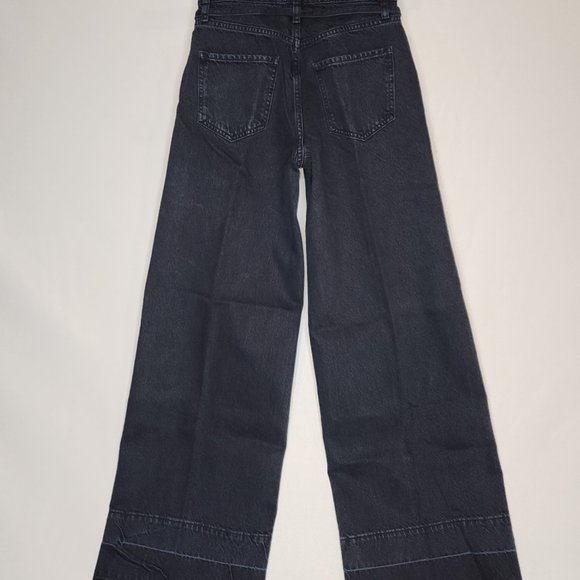 FRAME High Rise Baggy Pant Raw Hem Color:Supermoon Size 24 - Picture 4 of 7